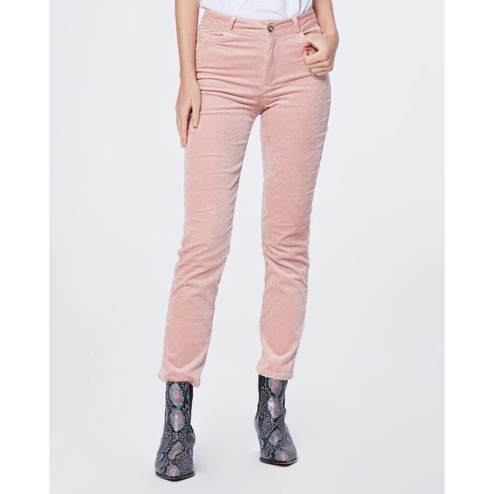 NEW Paige Hoxton Slim Blush Pink Corduroy Pants 25